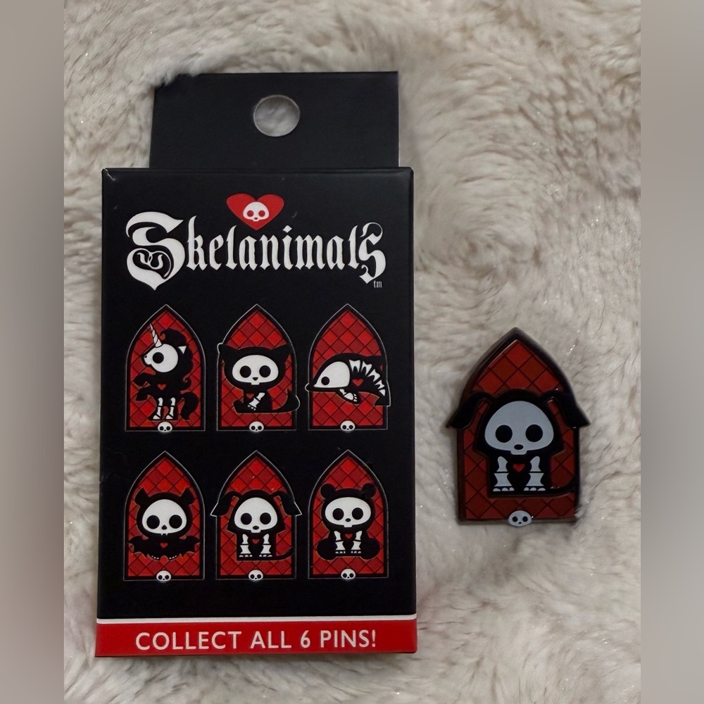 Skelanimals Stained Glass Blind Box Enamel Pin